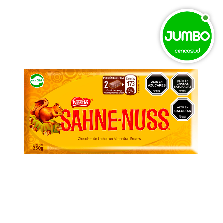 25 Dic– JUMBO – Chocolate Nestlé Sahne Nuss 250g