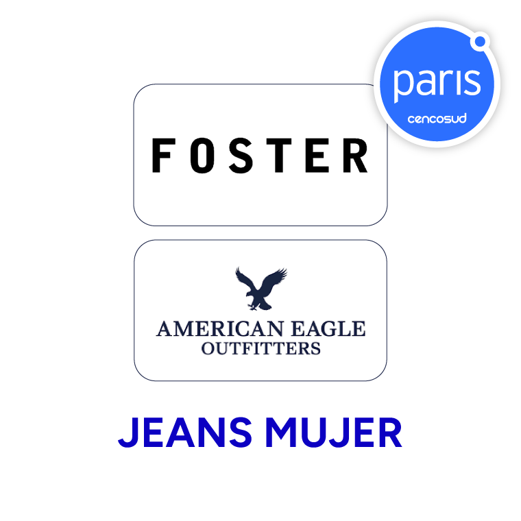 Jeans Mujer Foster y American Eagle en oferta pagando con CencoPay en Paris