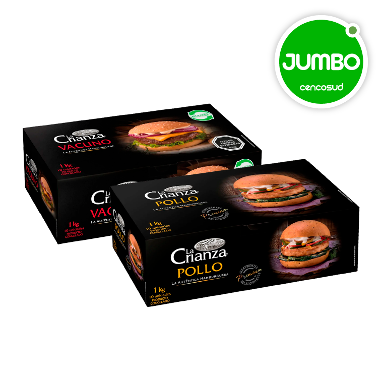 Hamburguesas La Crianza en oferta pagando con CencoPay en Jumbo