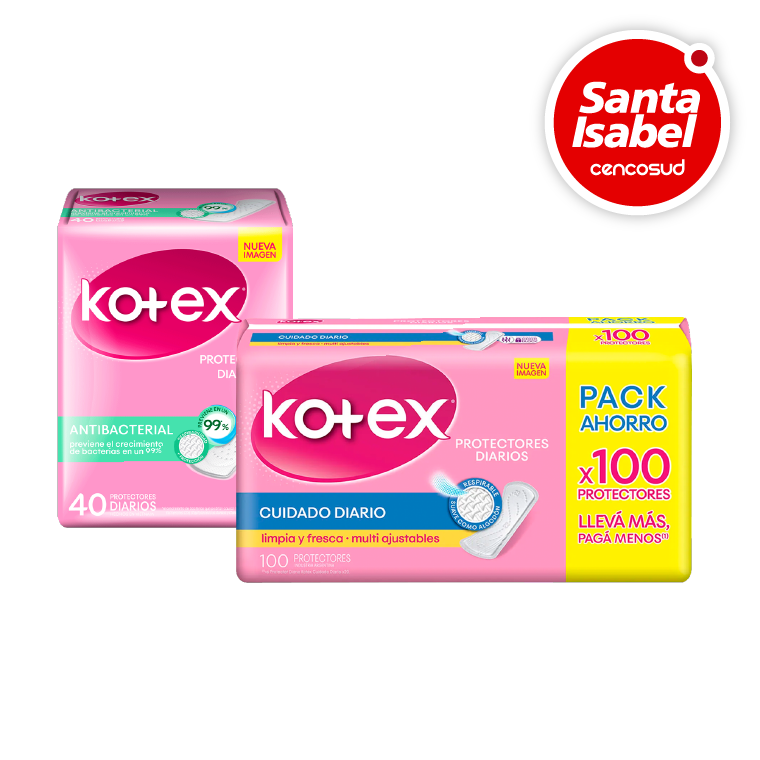 Protectores Kotex en oferta pagando con CencoPay en Santa Isabel