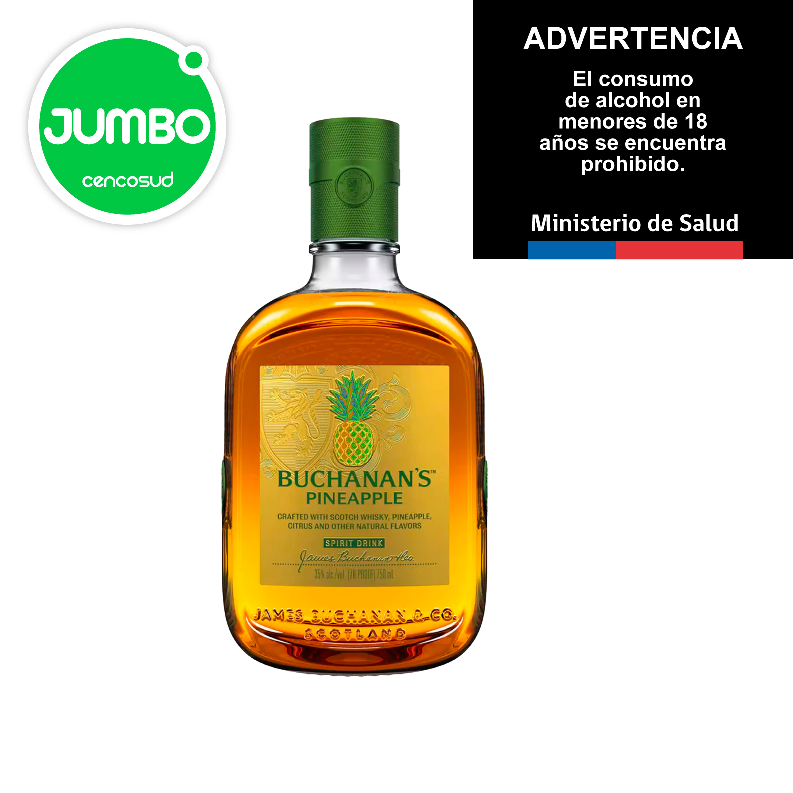 Whisky Piña en oferta pagando con CencoPay en Jumbo