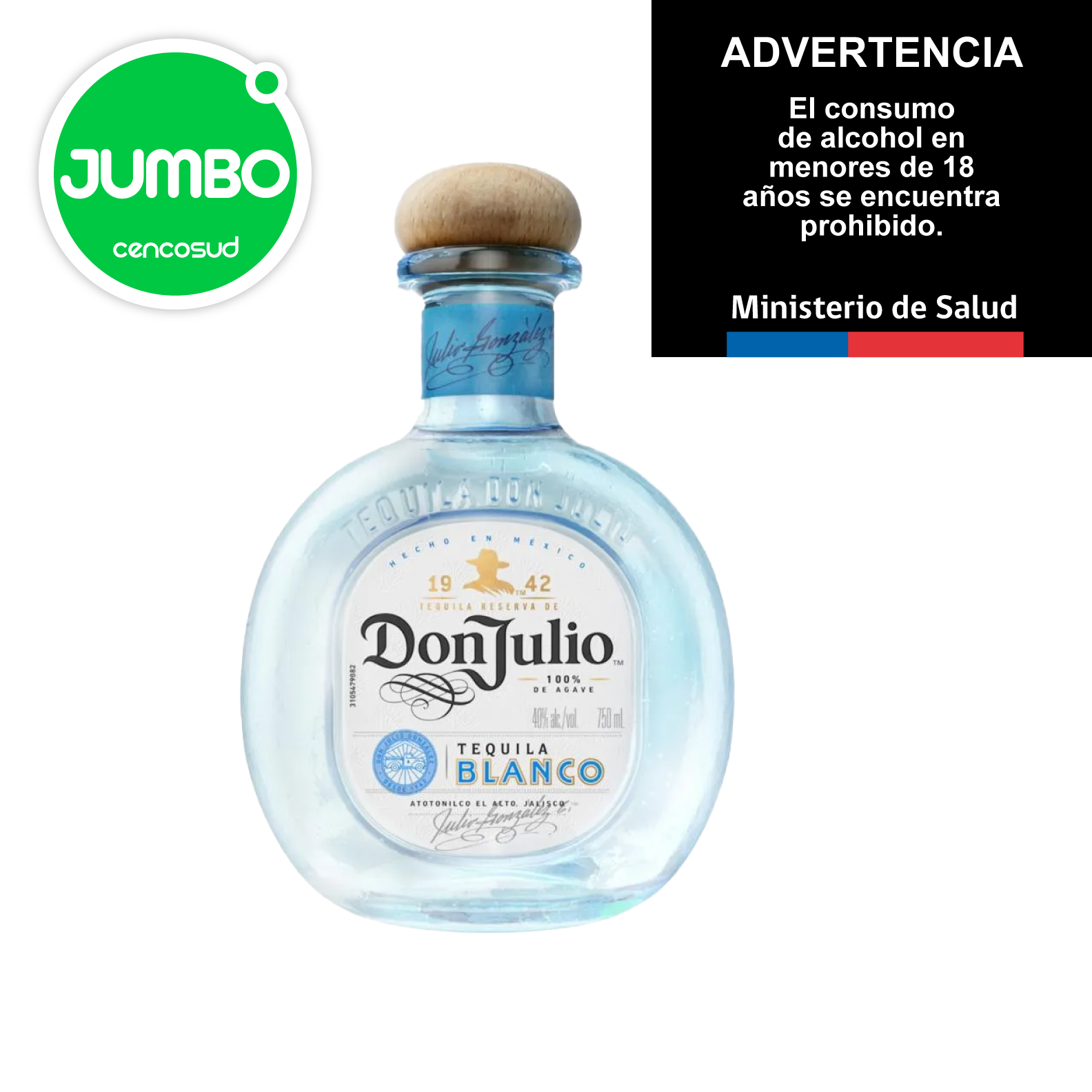 Tequila Blanco en oferta pagando con CencoPay en Jumbo