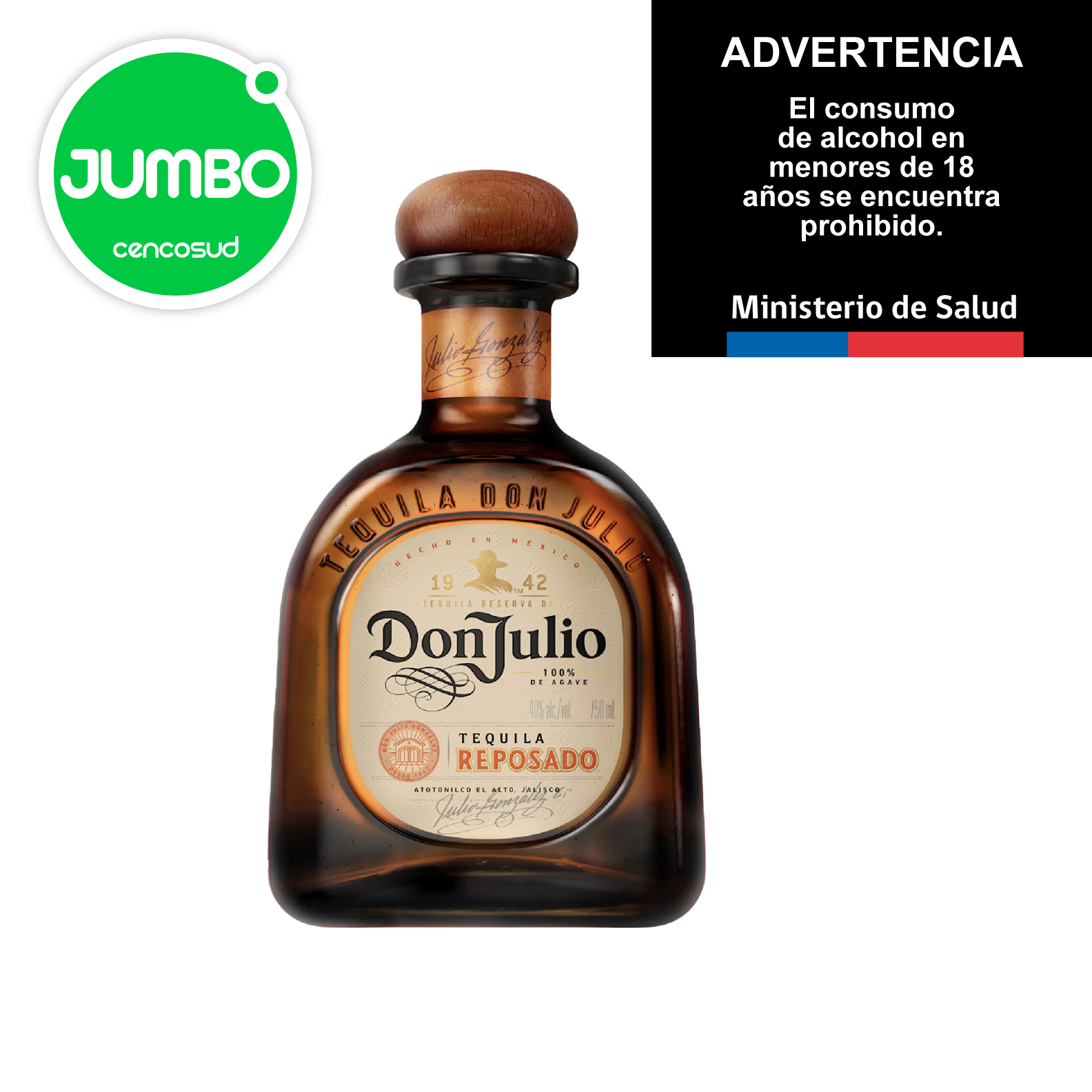 Tequila Reposado en oferta pagando con CencoPay en Jumbo