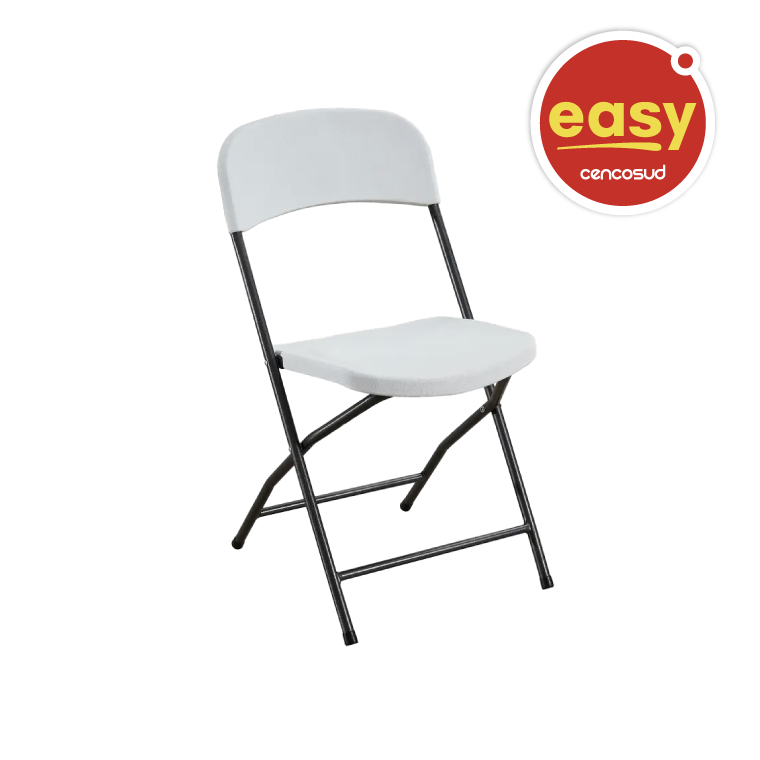 Silla Plegable Blanca en oferta pagando con CencoPay en Easy