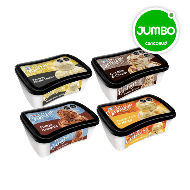 Helado La Cremería en oferta pagando con CencoPay en Jumbo