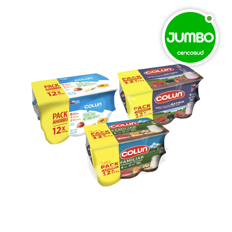 Pack Yogurt Colun en oferta pagando con CencoPay en Jumbo