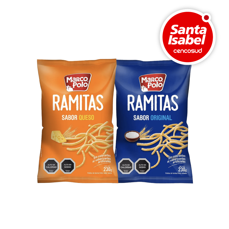 Ramitas Queso Marco Polo en oferta pagando con CencoPay en Santa Isabel