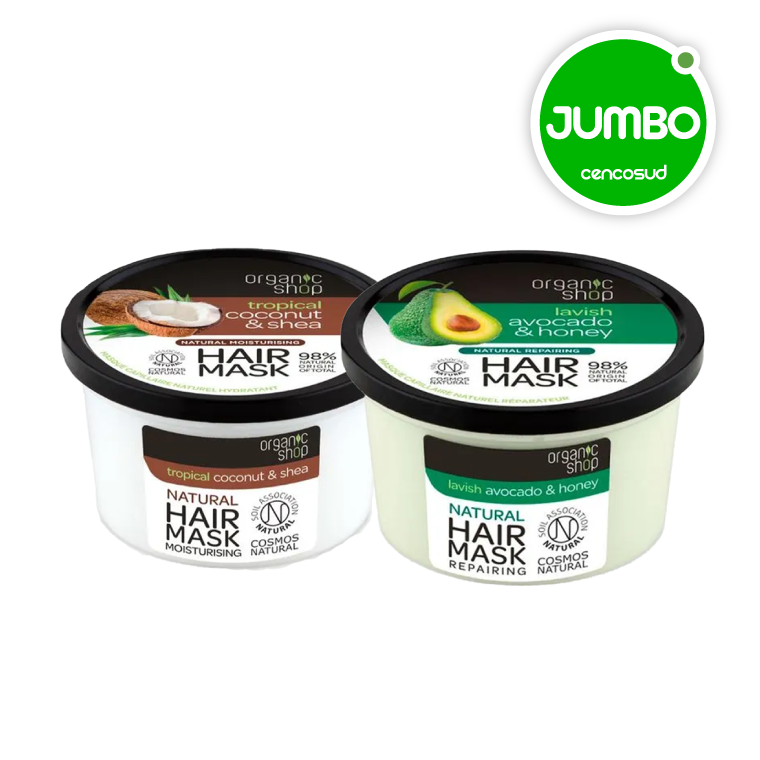 Mascarillas Capilares Organic Shop en oferta pagando con CencoPay en Jumbo