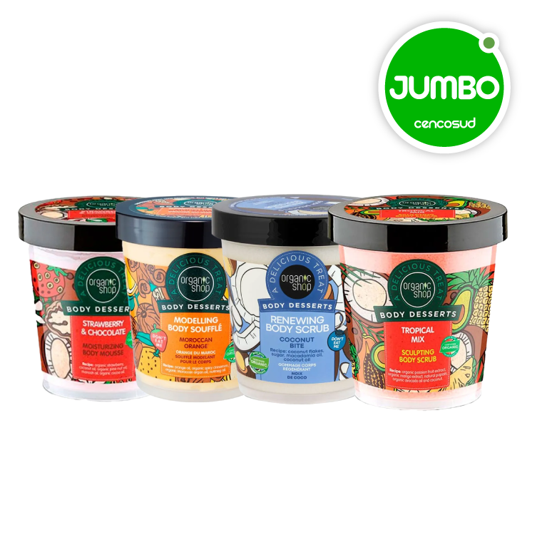Hidratantes y Exfoliantes Corporales Organic Shop 450ml en oferta pagando con CencoPay en Jumbo