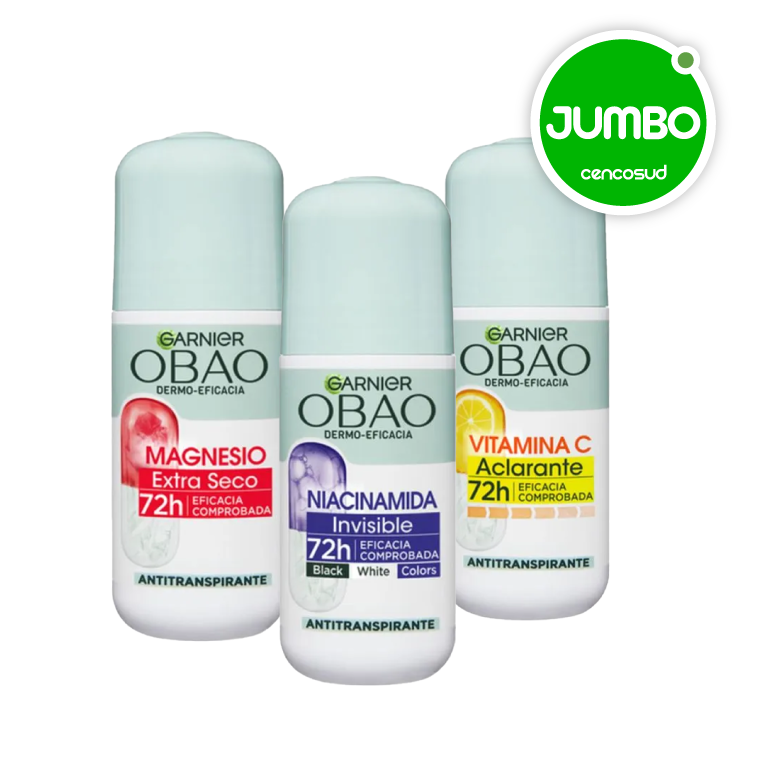 Desodorantes Garnier Obao Roll On en oferta pagando con CencoPay en Jumbo
