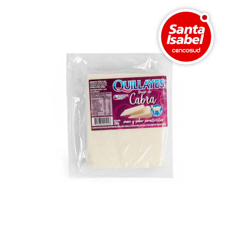 Queso de Cabra Quillayes en oferta Pagando con CencoPay en Santa Isabel