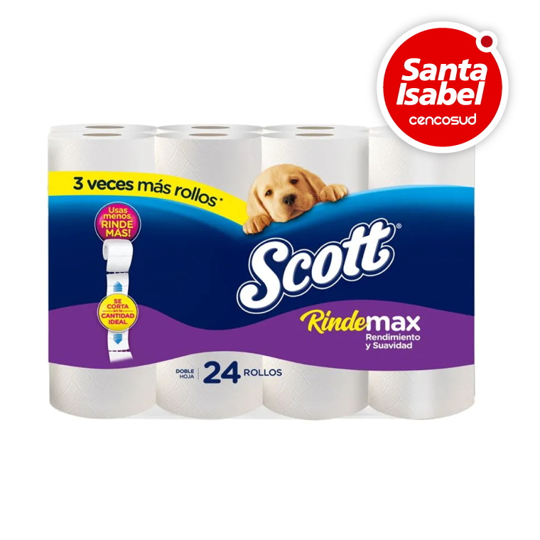 Papel Higiénico Scott Rindemax Doble Hoja 22m en oferta pagando con CencoPay en Santa Isabel