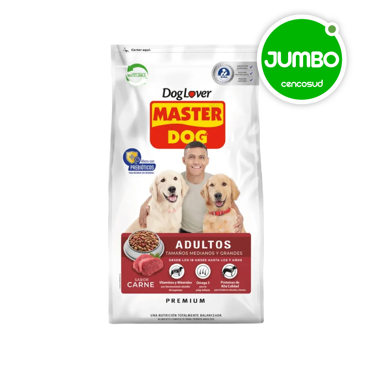 Alimento Perro Adulto Master Dog Carne 15kg en oferta pagando con CencoPay en Jumbo