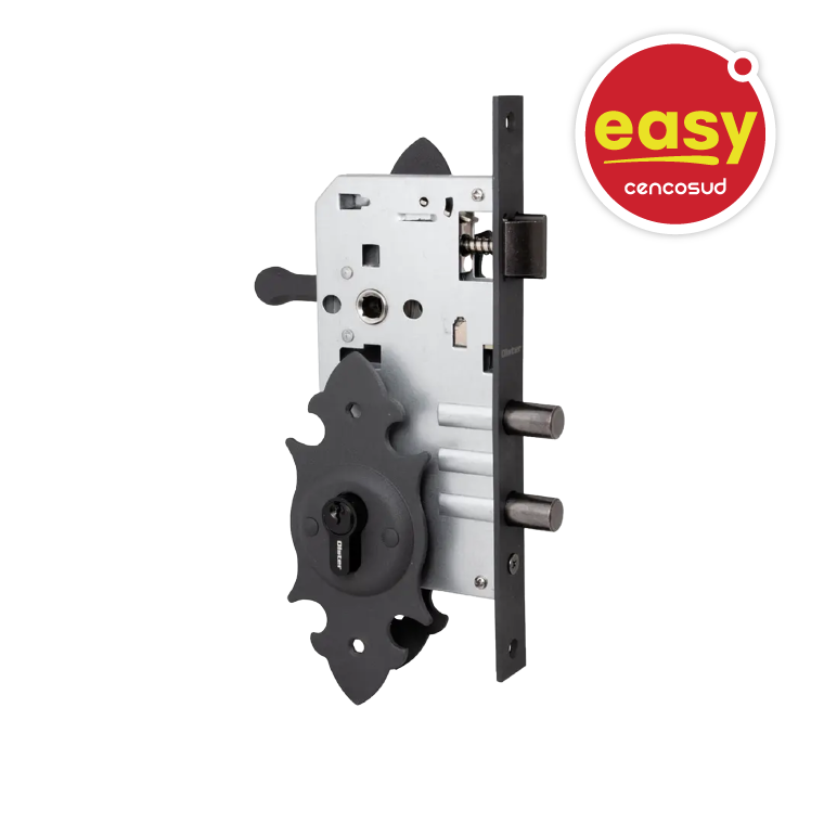 Cerradura Embutir Trancura Negro Oister en oferta pagando con CencoPay en Easy.