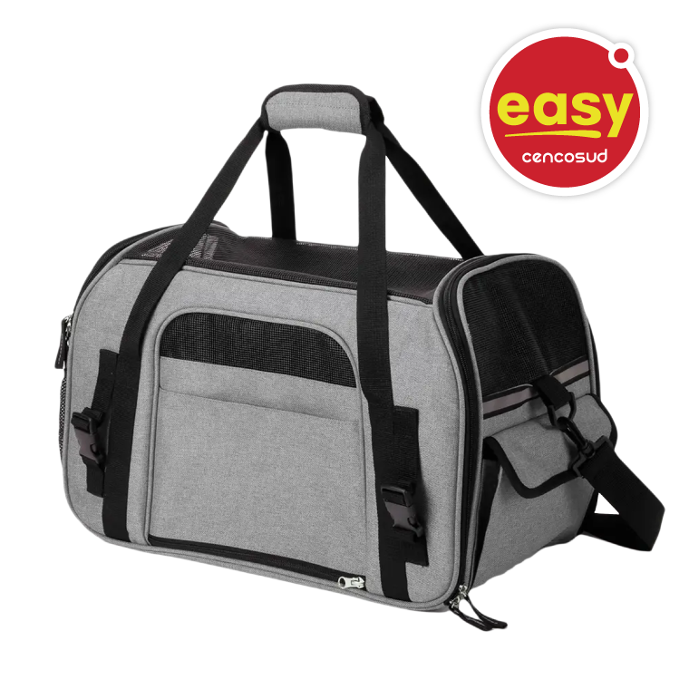 Bolso Transporte M Cuadrado Gris Pet's fun en oferta pagando con CencoPay en Easy