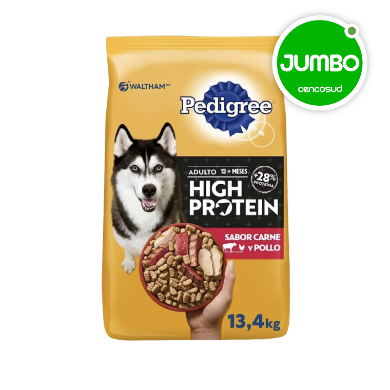 Alimento Proteína Alta Pedigree en oferta pagando con CencoPay en Jumbo