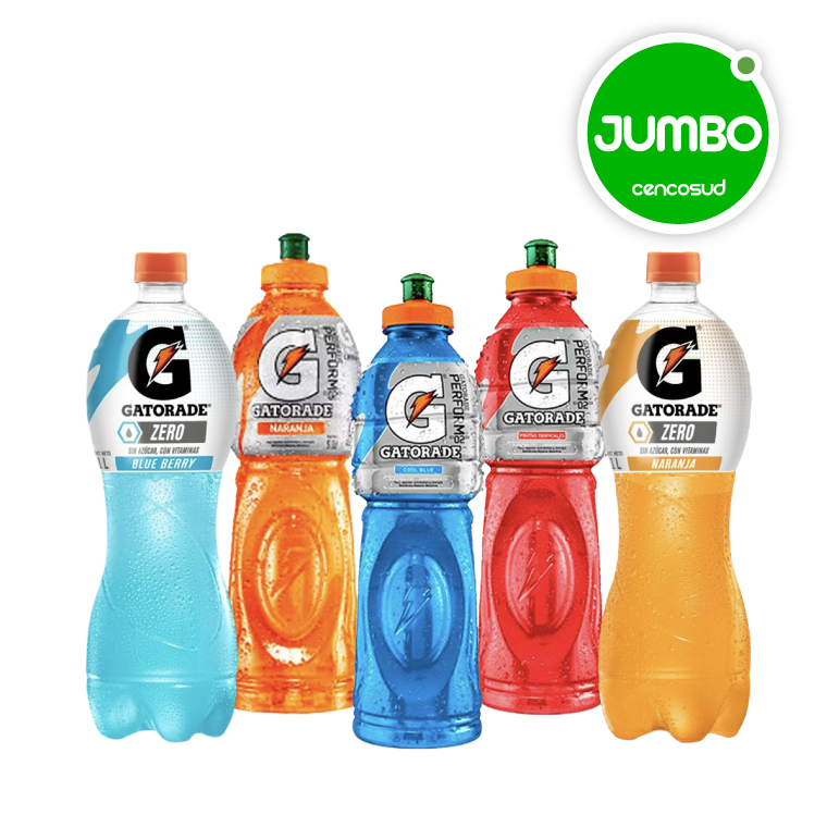 Bebidas Gatorade en oferta pagando con CencoPay en Jumbo