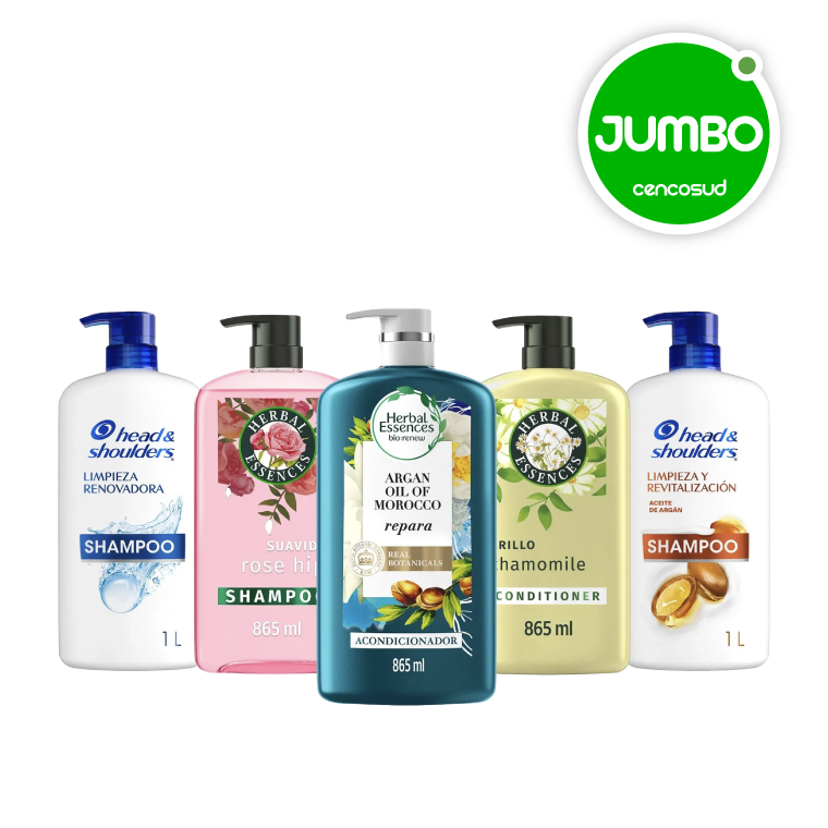 Productos Head & Shoulders y Herbal Essences en oferta pagando con CencoPay en Jumbo