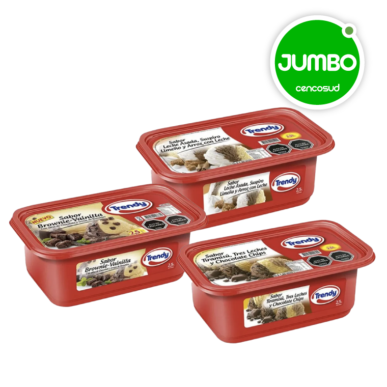 Helados Trendy en oferta pagando con CencoPay en Jumbo