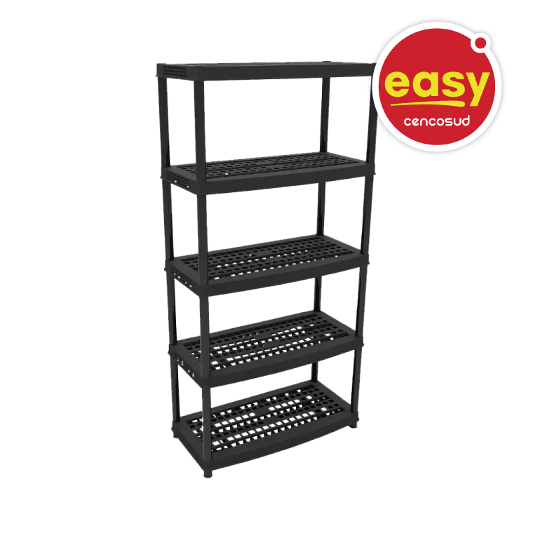 Repisa 5 Niveles Plástico Negro Cotidiana en oferta pagando con CencoPay en Easy