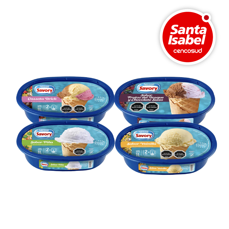 Helados Savory en oferta pagando con CencoPay en Santa Isabel