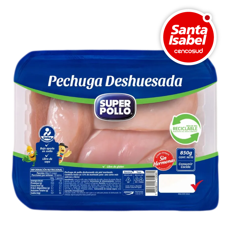 Pechuga Deshuesada Super Pollo en oferta pagando con CencoPay en Santa Isabel