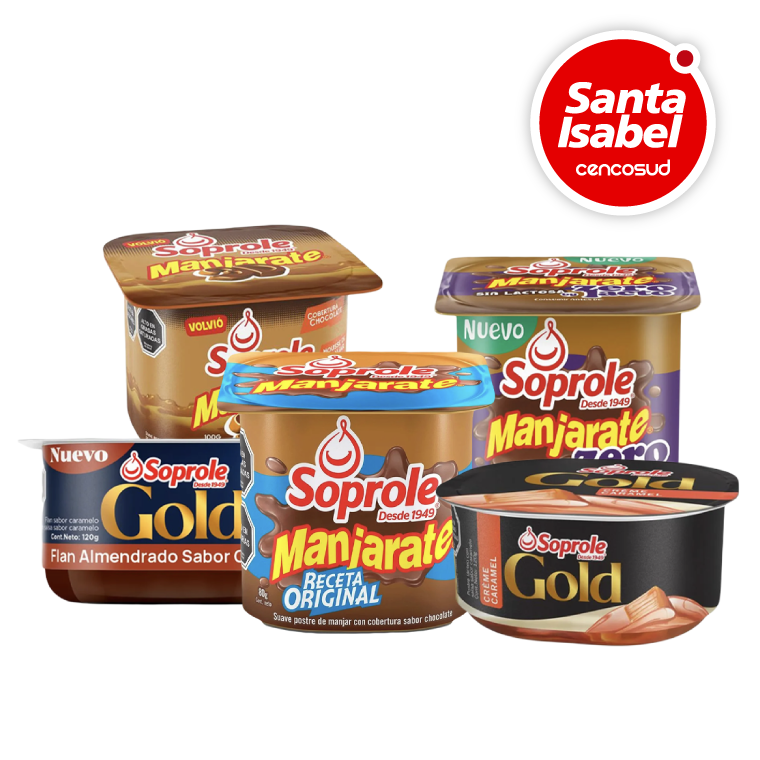 Postres Manjarate o Gold en oferta pagando con CencoPay en Santa Isabel