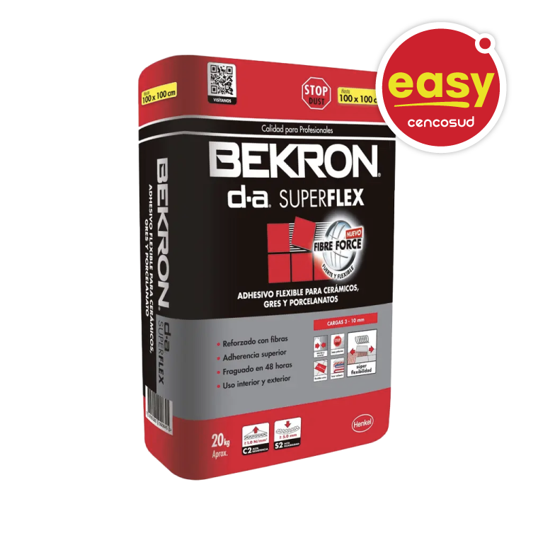 Adhesivo Cerámico en Polvo 20 kg DA Superflex Gris en oferta pagando con CencoPay en Easy