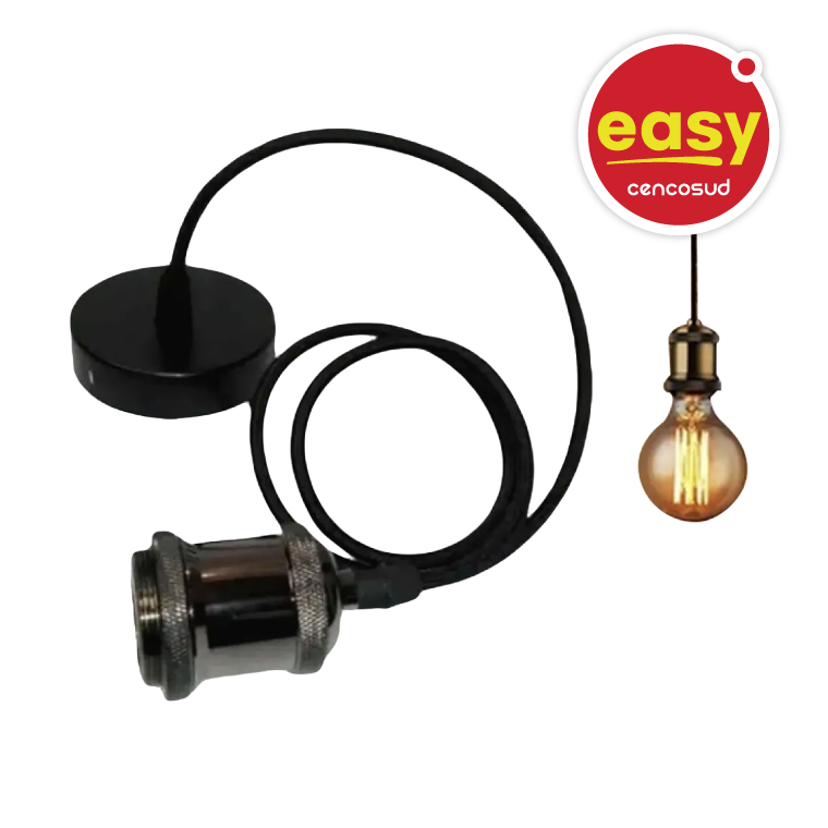 Porta Lámpara Decorativa 1L E27 Vintage Grafito Pro-Lighting en oferta pagando con CencoPay en Easy