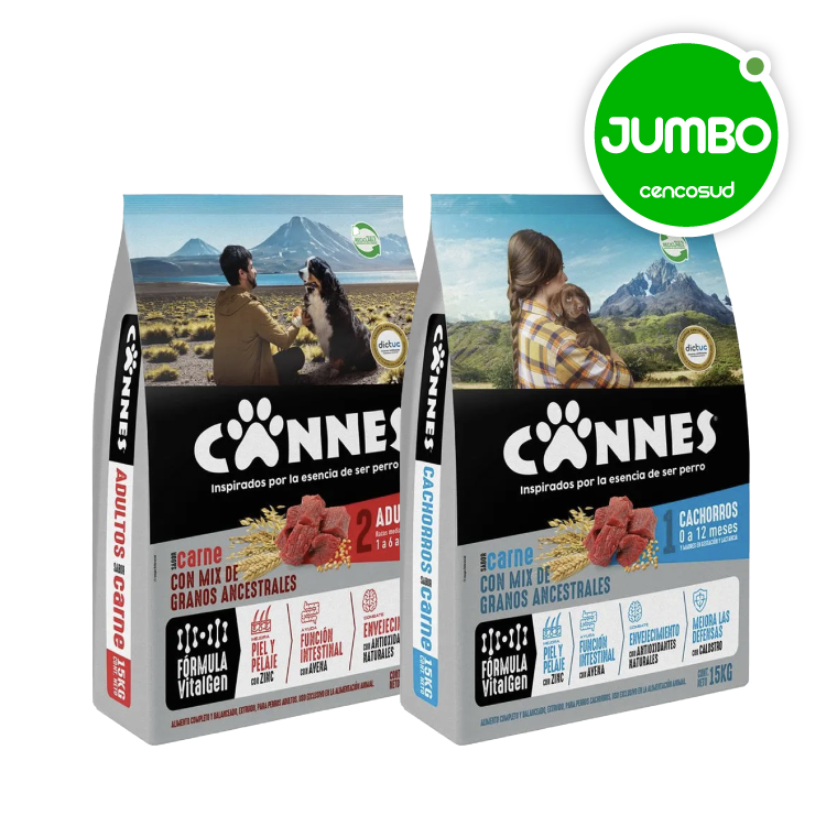 Alimento Perro Cannes Cachorro o Adulto 15kg en oferta pagando con CencoPay en Jumbo