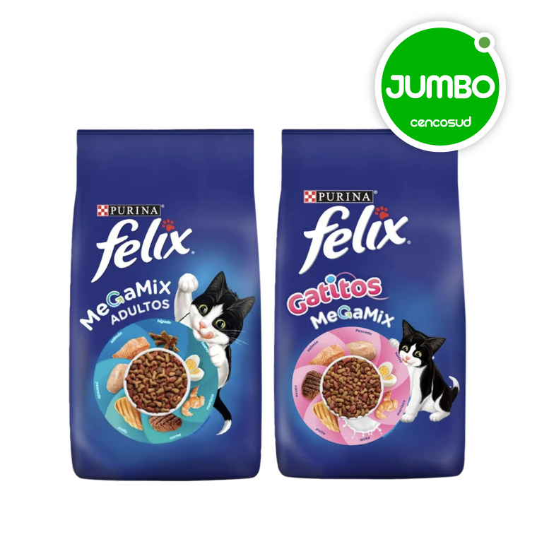 Alimento Gato y Gatito Felix Megamix 3kg en oferta pagando con CencoPay en Jumbo