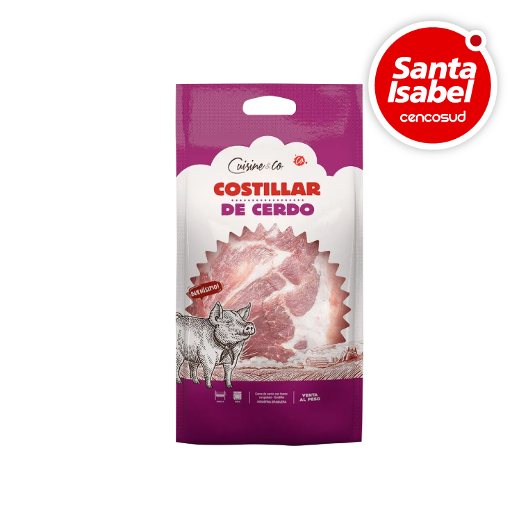 Costillar de cerdo en oferta pagando con CencoPay en Santa Isabel
