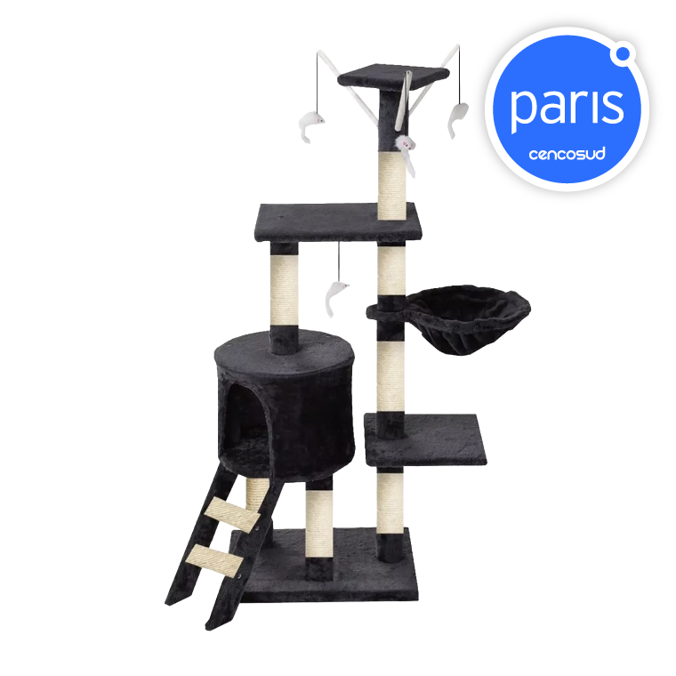 Torre Rascador Gatos 138cm Terciopelo Mas Juguetes en oferta pagando con CencoPay en París