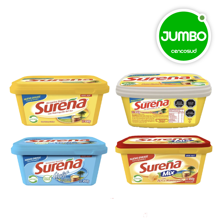 Todas las Margarinas Sureñaen oferta pagando con CencoPay en Jumbo
