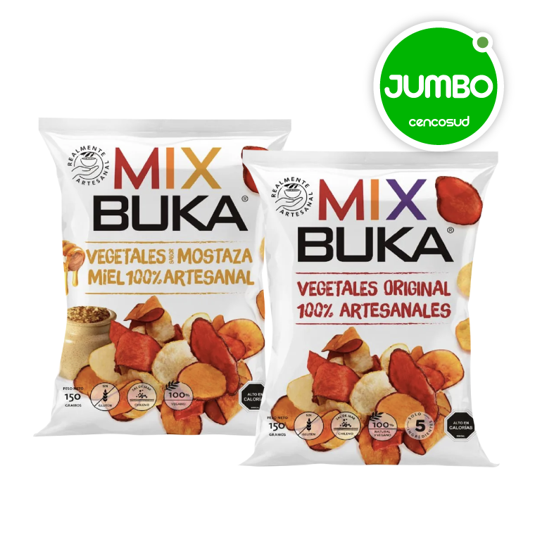 Mix de Vegetales o Mostaza Miel Buka 150 gen oferta pagando con CencoPay en Jumbo