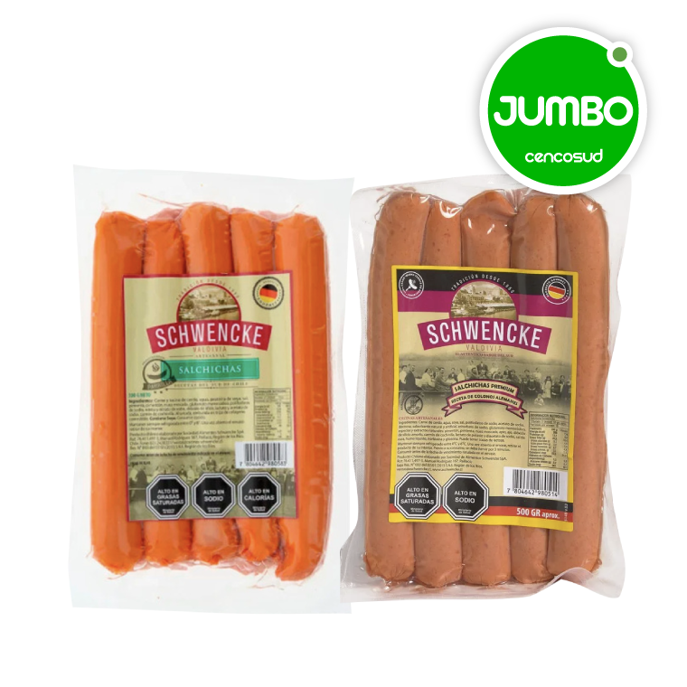 Salchicha Schwencke Variedades 500gen oferta pagando con CencoPay en Jumbo