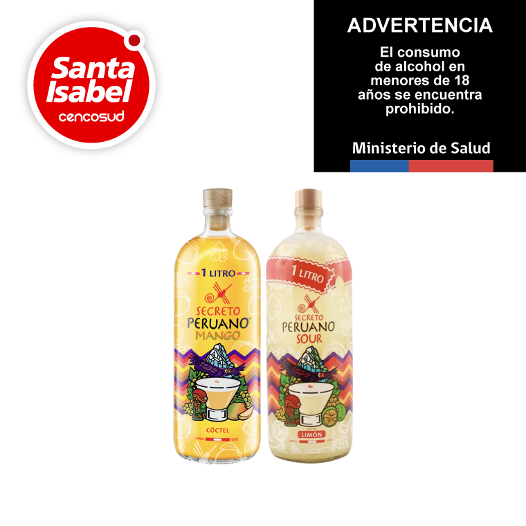 Coctel Secreto Peruano Sour y Mango. 1Len oferta pagando con CencoPay en Santa Isabel