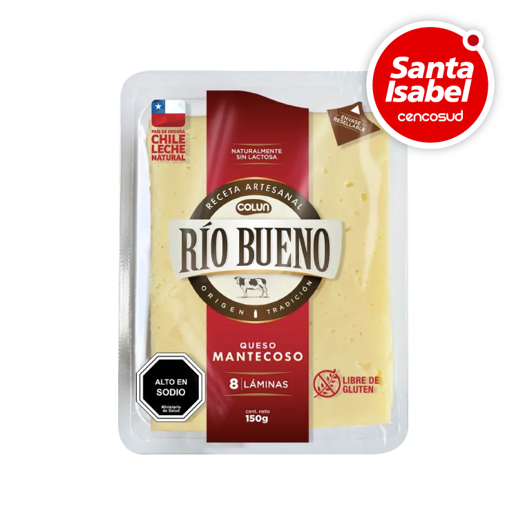 Queso Mantecoso Rio Bueno Laminado 150gen oferta pagando con CencoPay en Santa Isabel