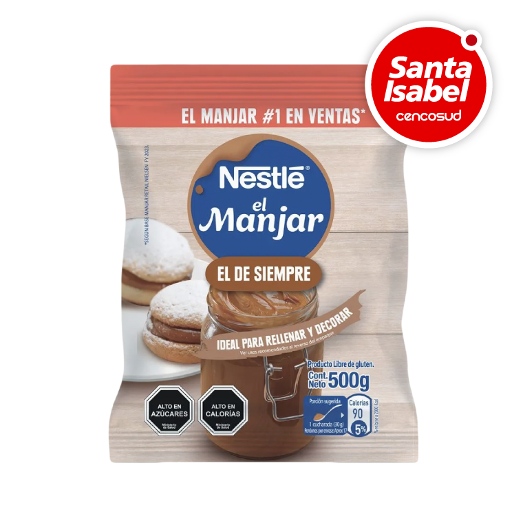Manjar Bolsa Nestlé 500g en oferta pagando con CencoPay en Santa Isabel