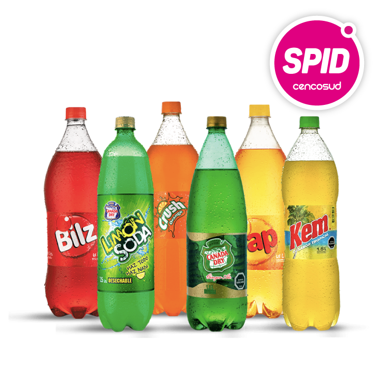 Bebidas Pepsi, Canada Dry, Crush, Bilz, Pap, KEM o Limón Soda 1Len oferta pagando con CencoPay en SPID