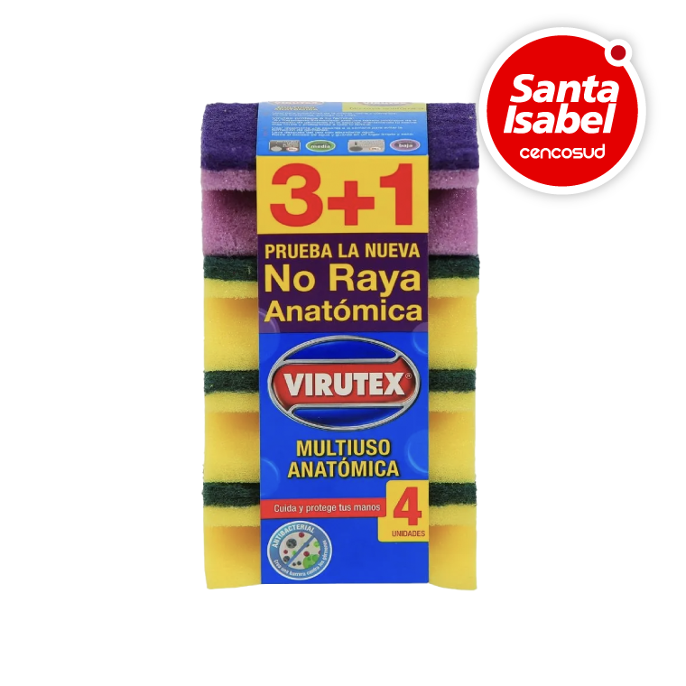 Esponja Acanalada Virutex 4unen oferta pagando con CencoPay en Santa Isabel