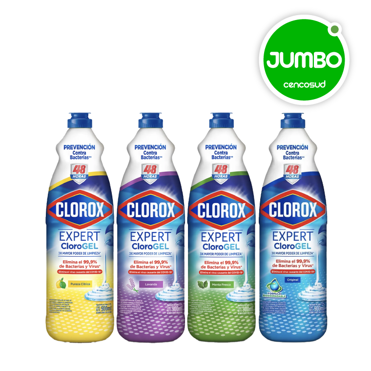 Cloro Gel Clorox 900ml. Exclusivo Online en oferta pagando con CencoPay en Jumbo
