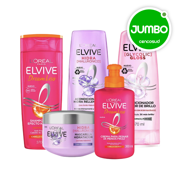 Shampoo, Acondicionador o Crema Capilar Elvive 300ml o 370ml Variedades en oferta pagando con CencoPay en Jumbo
