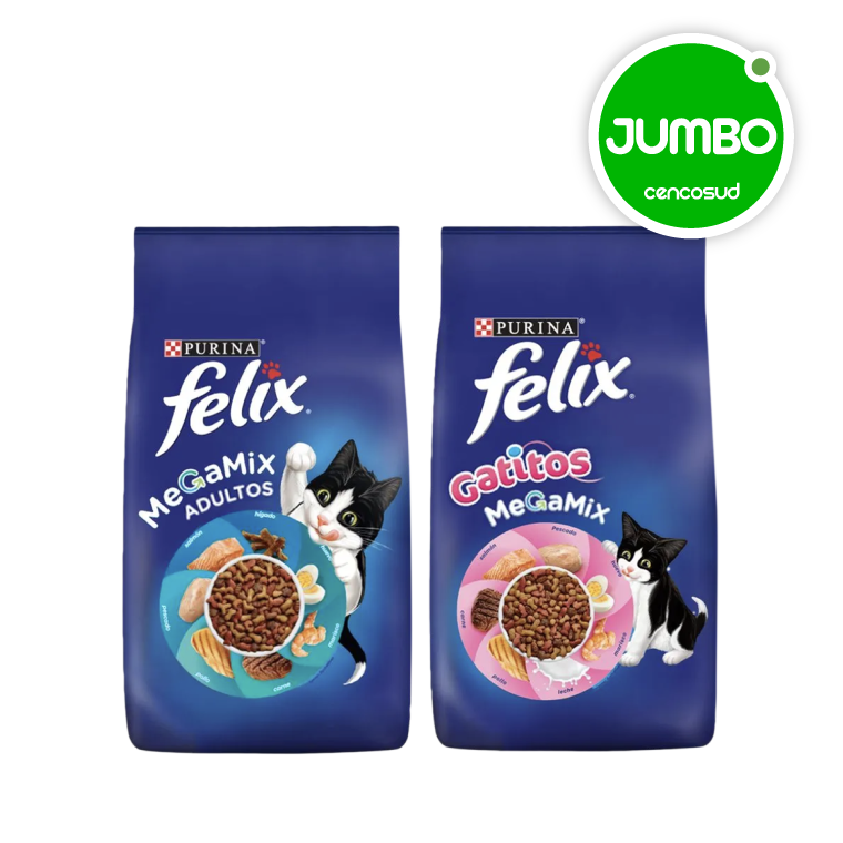 Alimento Gato y Gatito Felix Megamix 8kg en oferta pagando con CencoPay en Jumbo