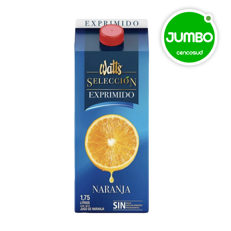 Jugo Exprimido Naranja Watt's 1,75L en oferta pagando con CencoPay en Jumbo