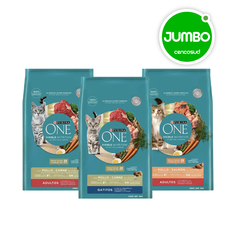 Alimento Gato y Gatito Purina One Variedades 2kg en oferta pagando con CencoPay en Jumbo