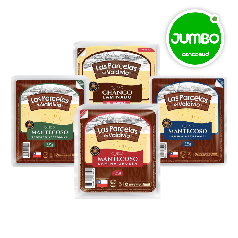 Todos los Quesos Las Parcelas de Valdivia en oferta pagando con CencoPay en Jumbo
