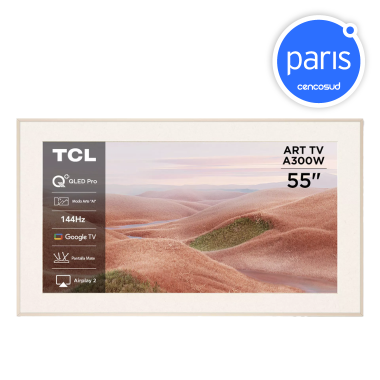 QLED Smart TV TCL 55" ART TV UHD 4K A300W en oferta pagando con CencoPay en Paris