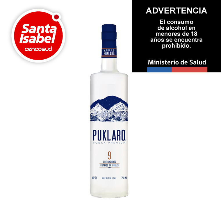 Vodka Puklaro 40° 750cc en oferta pagando con CencoPay en Santa Isabel
