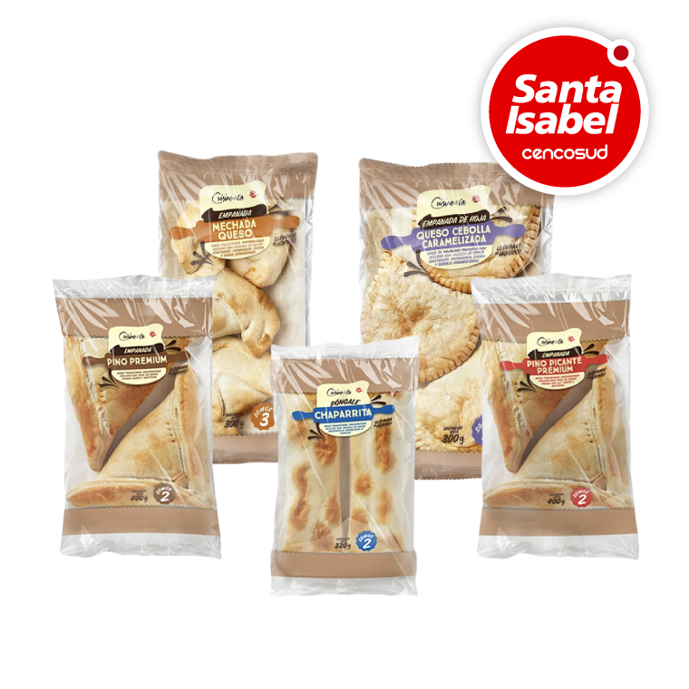 Pack Empanadas Refrigeradas Cuisine & Co Variedades. Excepto Cocktail en oferta pagando con CencoPay en Santa Isabel